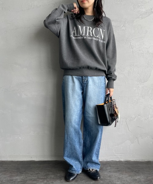 MICA&DEAL（マイカ＆ディール）の「[MICA&DEAL/マイカアンドディール] AMERICANAxMICA ロゴ刺繍ニット（ニット/セーター・レディース・ネイビー/キャメル/グレー・F）」の10枚目の写真