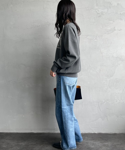 MICA&DEAL（マイカ＆ディール）の「[MICA&DEAL/マイカアンドディール] AMERICANAxMICA ロゴ刺繍ニット（ニット/セーター・レディース・ネイビー/キャメル/グレー・F）」の11枚目の写真