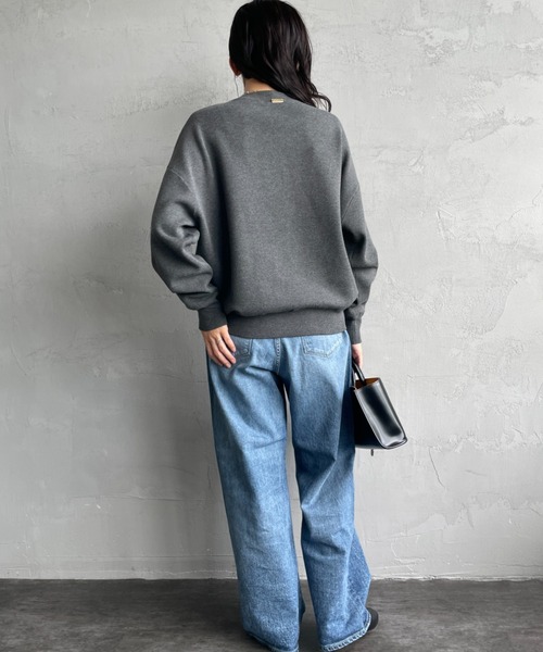MICA&DEAL（マイカ＆ディール）の「[MICA&DEAL/マイカアンドディール] AMERICANAxMICA ロゴ刺繍ニット（ニット/セーター・レディース・ネイビー/キャメル/グレー・F）」の12枚目の写真