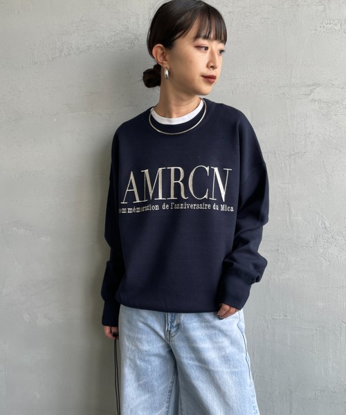 MICA&DEAL（マイカ＆ディール）の「[MICA&DEAL/マイカアンドディール] AMERICANAxMICA ロゴ刺繍ニット（ニット/セーター・レディース・ネイビー/キャメル/グレー・F）」の18枚目の写真