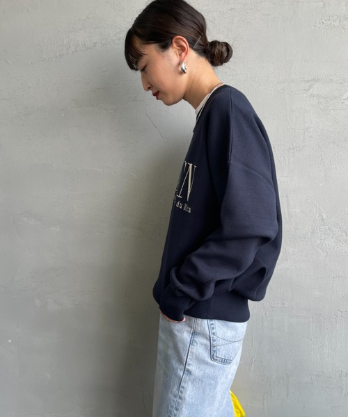 MICA&DEAL（マイカ＆ディール）の「[MICA&DEAL/マイカアンドディール] AMERICANAxMICA ロゴ刺繍ニット（ニット/セーター・レディース・ネイビー/キャメル/グレー・F）」の19枚目の写真