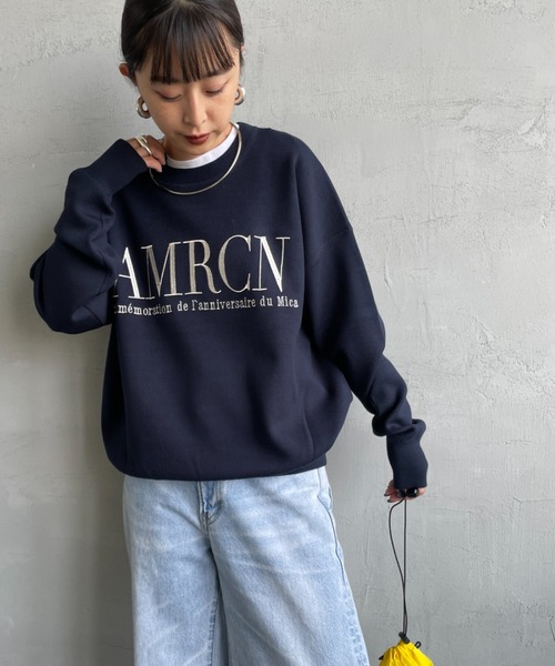 MICA&DEAL（マイカ＆ディール）の「[MICA&DEAL/マイカアンドディール] AMERICANAxMICA ロゴ刺繍ニット（ニット/セーター・レディース・ネイビー/キャメル/グレー・F）」の17枚目の写真