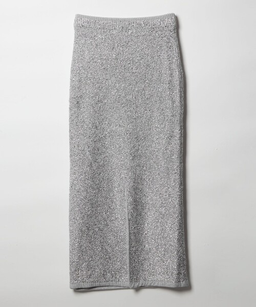 CINOH（チノ）の「＜CINOH＞グリッター ニット スカート（スカート・レディース・シルバー・36）」の2枚目の写真