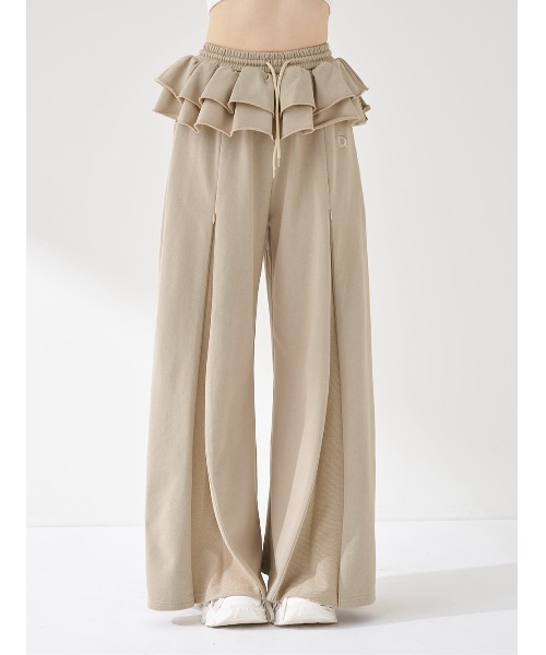 ユーズドルックフリルスウェットパンツ（スウェットパンツ）｜Darich