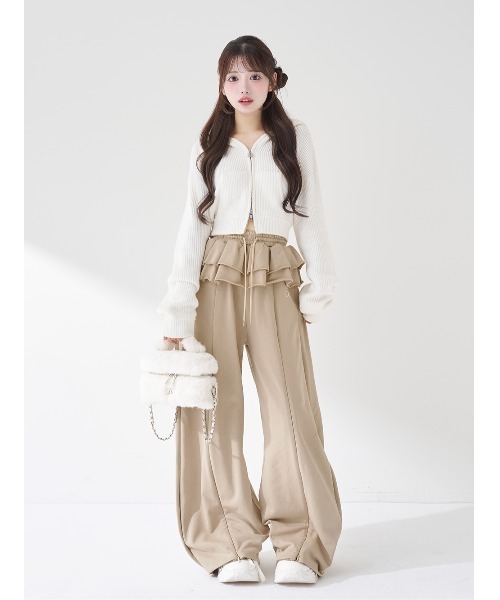 ユーズドルックフリルスウェットパンツ（スウェットパンツ）｜Darich