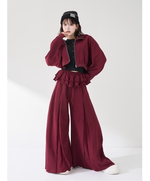 ユーズドルックフリルスウェットパンツ（スウェットパンツ）｜Darich