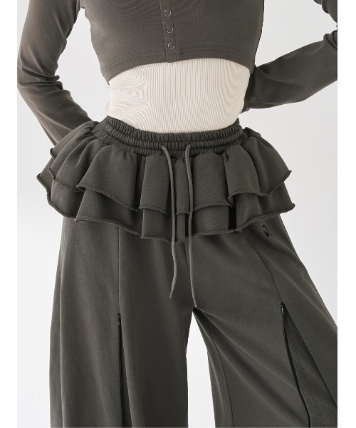 ユーズドルックフリルスウェットパンツ（スウェットパンツ）｜Darich