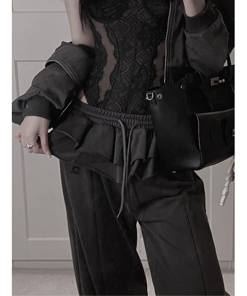 専用darich☆ユーズドルックフリルスウェットパンツ&パーカー2点新品タグ付き ユーズドルックフリルスウェットパンツ（スウェットパンツ）｜Darich