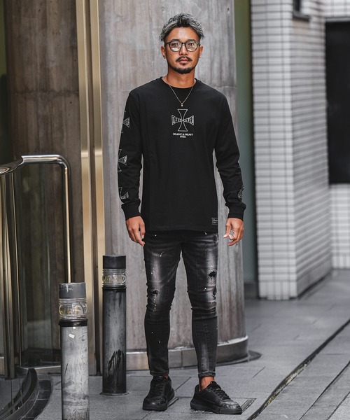 adamsJUGGLER(アダムスジャグラー)の「RTEGグリーミングアイアンロンティー(Tシャツ/カットソー・メンズ・ホワイト/ブラック・S/M/L/XL/XXL)」の4枚目の写真
