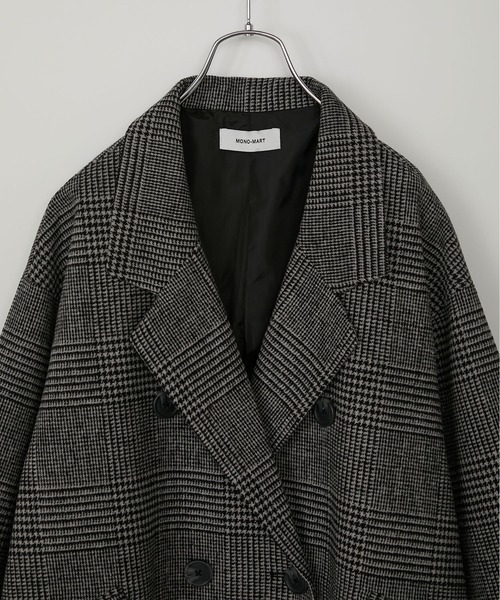 セール】グレンチェック ダブルブレスト コクーンスリーブショート丈