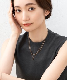 Cream dot.（クリームドット）の「【金属アレルギー対応】華奢ドロップ＆ナミナミ/オーバルの2セットネックレス（ネックレス）」