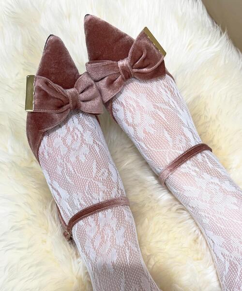 ESPERANZA（エスペランサ）の「【EC限定】ベルベットリボン2WAYセパレートパンプス（パンプス・レディース・ターコイズブルー系7/ブラック系6/ピンク系9・24.5cm/23.5cm/24.0cm/22.5cm/23.0cm）」の10枚目の写真