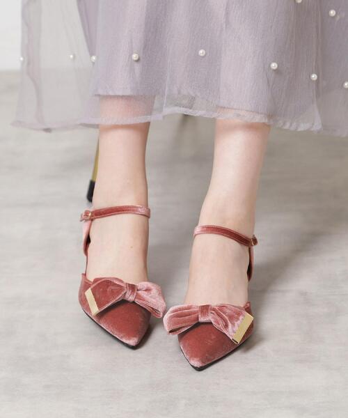 ESPERANZA（エスペランサ）の「【EC限定】ベルベットリボン2WAYセパレートパンプス（パンプス・レディース・ターコイズブルー系7/ブラック系6/ピンク系9・24.5cm/23.5cm/24.0cm/22.5cm/23.0cm）」の17枚目の写真