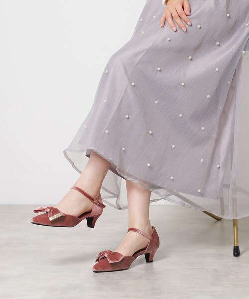 ESPERANZA（エスペランサ）の「【EC限定】ベルベットリボン2WAYセパレートパンプス（パンプス・レディース・ターコイズブルー系7/ブラック系6/ピンク系9・24.5cm/23.5cm/24.0cm/22.5cm/23.0cm）」の16枚目の写真
