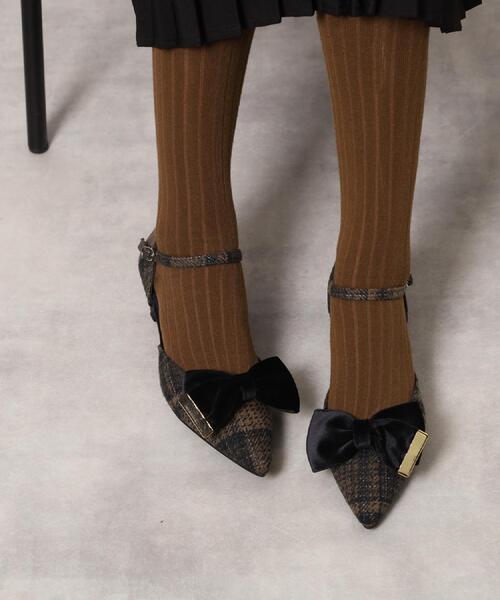 ESPERANZA（エスペランサ）の「【EC限定】ベルベットリボン2WAYセパレートパンプス（パンプス・レディース・ターコイズブルー系7/ブラック系6/ピンク系9・24.5cm/23.5cm/24.0cm/22.5cm/23.0cm）」の14枚目の写真
