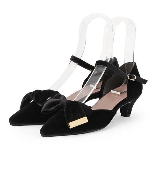 ESPERANZA（エスペランサ）の「【EC限定】ベルベットリボン2WAYセパレートパンプス（パンプス・レディース・ターコイズブルー系7/ブラック系6/ピンク系9・24.5cm/23.5cm/24.0cm/22.5cm/23.0cm）」の22枚目の写真