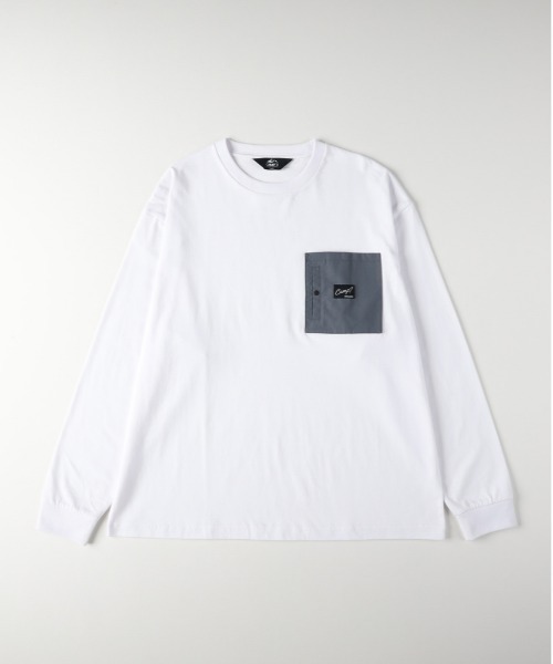 CAMP7(キャンプセブン)の「【CAMP7】胸ポケットロゴ刺繍ロングスリーブTシャツ(Tシャツ/カットソー・メンズ・ホワイト/グレー/ブラック・M/L/XL)」の1枚目の写真