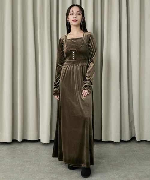 レイヤードベロアワンピース（ワンピース）｜Elishe（エリシェ）の