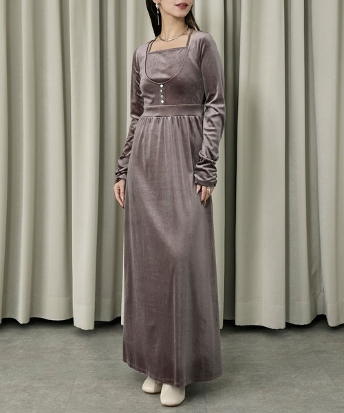 レイヤードベロアワンピース（ワンピース）｜Elishe（エリシェ）の