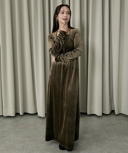 レイヤードベロアワンピース（ワンピース）｜Elishe（エリシェ）の