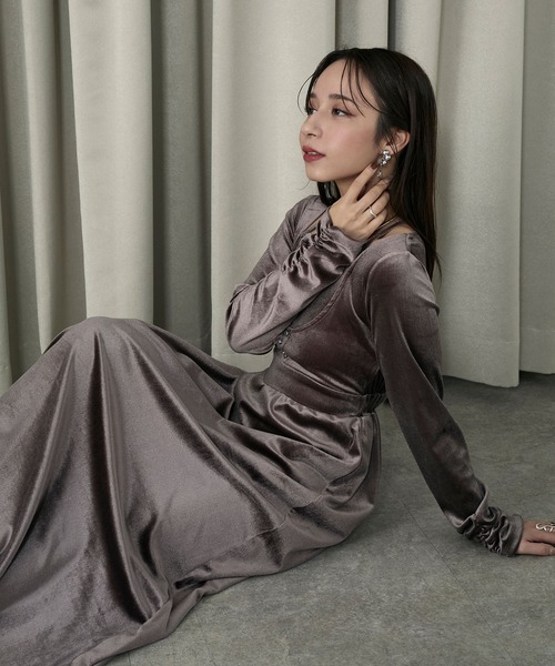 レイヤードベロアワンピース（ワンピース）｜Elishe（エリシェ）の