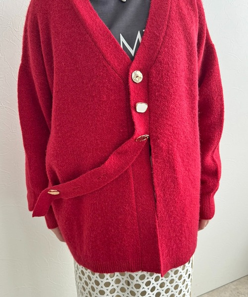 LHELBIE（レルビエ）の「アソート釦ニットカーディガン（カーディガン/ボレロ・レディース・レッド/ブラック/アイボリー・M）」の18枚目の写真