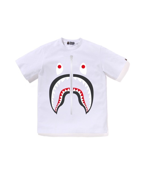 A BATHING APE(アベイシングエイプ)の「SHARK TEE(Tシャツ/カットソー・キッズ・ホワイト/ブラック・150/160)」の1枚目の写真