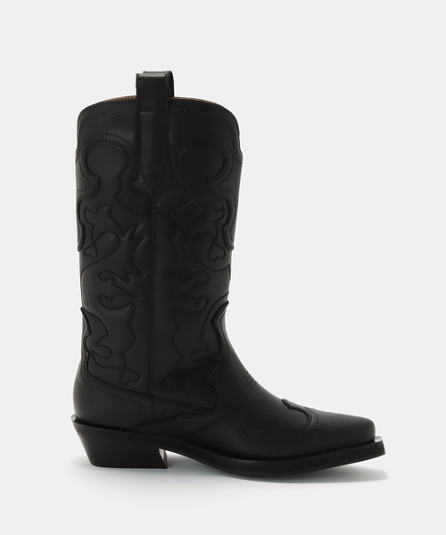 GANNI(ガニー)の「GANNI / ガニー Mid Shaft Embroidered Western Boot(ブーツ・レディース・ブラック・36/37)」の3枚目の写真