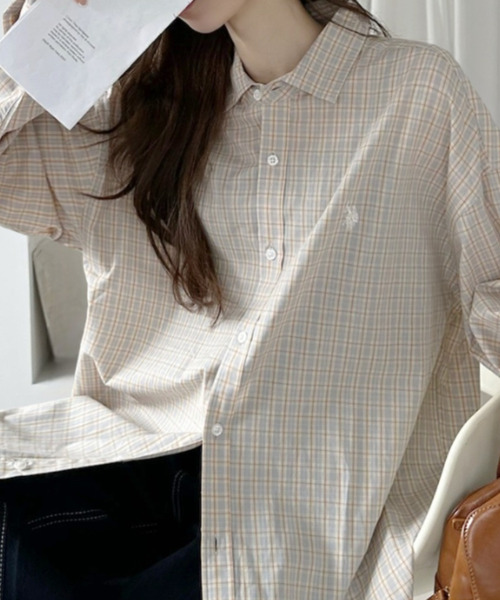 U.S. POLO ASSN.(ユーエスポロアッスン)の「【U.S. POLO ASSN.】長袖 チェック柄 シャツ(シャツ/ブラウス・レディース・ライトグリーン/グレー/ベージュ・L/M)」の1枚目の写真