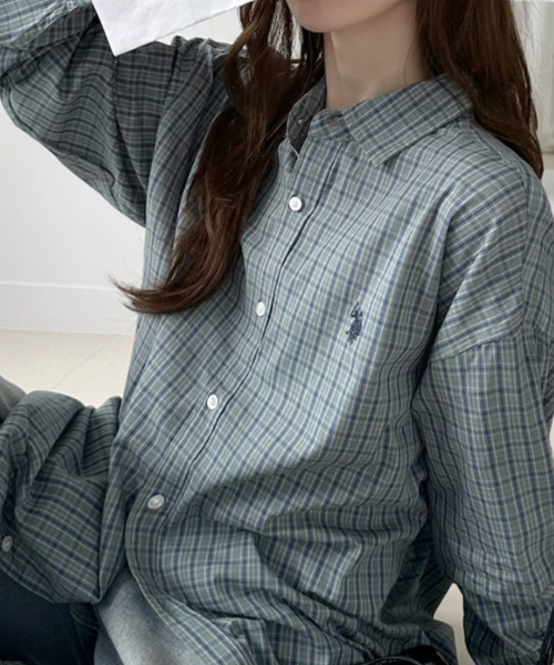 U.S. POLO ASSN.(ユーエスポロアッスン)の「【U.S. POLO ASSN.】長袖 チェック柄 シャツ(シャツ/ブラウス・レディース・ライトグリーン/グレー/ベージュ・L/M)」の3枚目の写真
