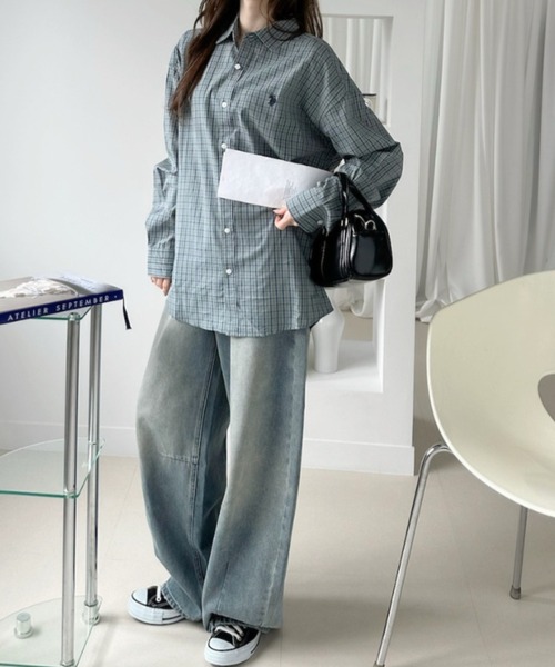 U.S. POLO ASSN.(ユーエスポロアッスン)の「【U.S. POLO ASSN.】長袖 チェック柄 シャツ(シャツ/ブラウス・レディース・ライトグリーン/グレー/ベージュ・L/M)」の17枚目の写真