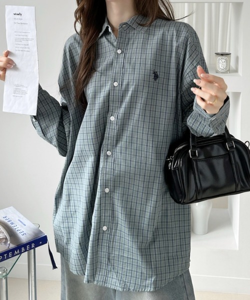 U.S. POLO ASSN.(ユーエスポロアッスン)の「【U.S. POLO ASSN.】長袖 チェック柄 シャツ(シャツ/ブラウス・レディース・ライトグリーン/グレー/ベージュ・L/M)」の21枚目の写真