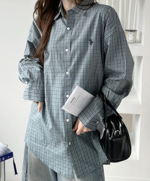 U.S. POLO ASSN.(ユーエスポロアッスン)の「【U.S. POLO ASSN.】長袖 チェック柄 シャツ(シャツ/ブラウス・レディース・ライトグリーン/グレー/ベージュ・L/M)」の15枚目の写真
