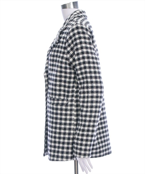 clear（クリア）の「ブロックチェックフェイクウールダブルジャケット[オフィスカジュアル 着回し抜群 大人]（テーラードジャケット・レディース・ブラウン/ブラック・F）」の12枚目の写真