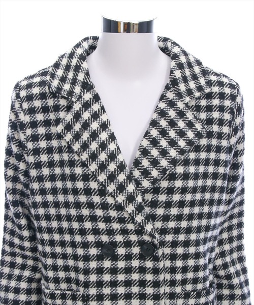 clear（クリア）の「ブロックチェックフェイクウールダブルジャケット[オフィスカジュアル 着回し抜群 大人]（テーラードジャケット・レディース・ブラウン/ブラック・F）」の9枚目の写真