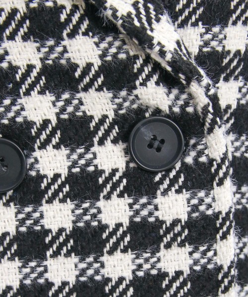 clear（クリア）の「ブロックチェックフェイクウールダブルジャケット[オフィスカジュアル 着回し抜群 大人]（テーラードジャケット・レディース・ブラウン/ブラック・F）」の6枚目の写真