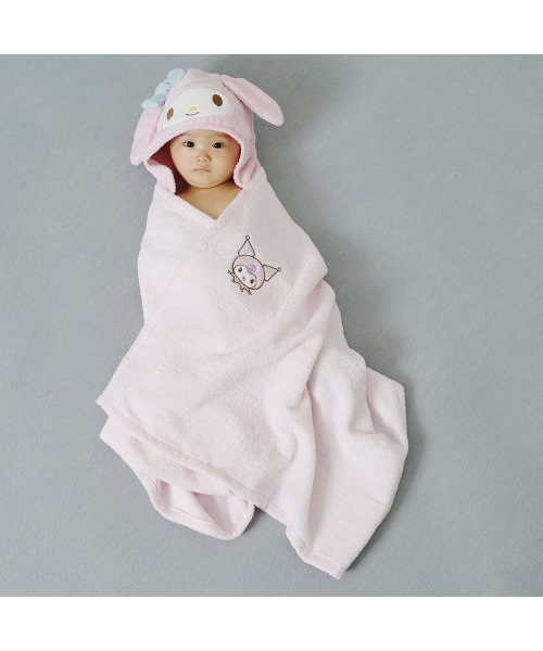 sanrio（サンリオ）の「SANRIO サンリオ フード付き湯上りタオル（タオル・キッズ・ブルー/ホワイト/グリーン/ブラウン/ホワイト系その他/ピンク/イエロー・FREE）」の7枚目の写真