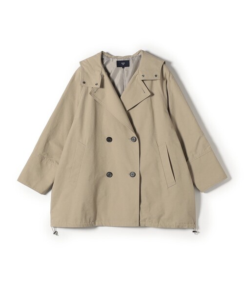 SHIPS Colors(シップス カラーズ)の「SHIPS Colors:フード トレンチ ハーフ コート(トレンチコート・レディース・ベージュ/ネイビー・SMALL/MEDIUM)」の18枚目の写真