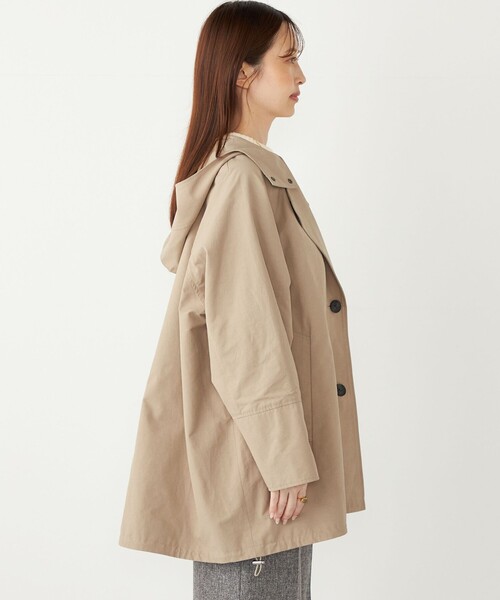SHIPS Colors(シップス カラーズ)の「SHIPS Colors:フード トレンチ ハーフ コート(トレンチコート・レディース・ベージュ/ネイビー・SMALL/MEDIUM)」の10枚目の写真