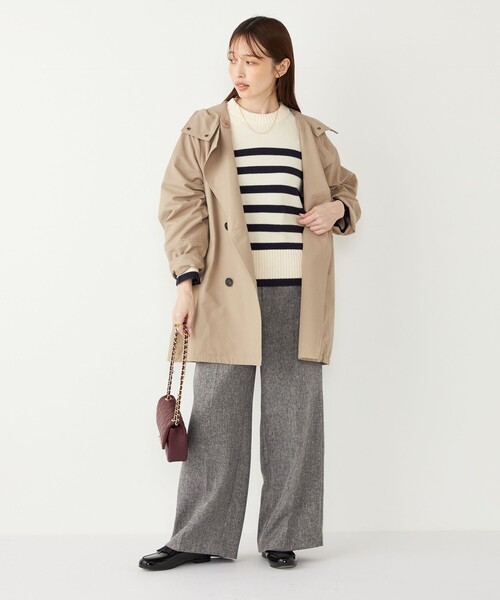 SHIPS Colors(シップス カラーズ)の「SHIPS Colors:フード トレンチ ハーフ コート(トレンチコート・レディース・ベージュ/ネイビー・SMALL/MEDIUM)」の15枚目の写真