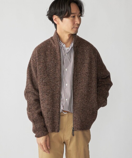 SHIPS(シップス)の「SHIPS: ウール ドライバーズ ジップ カーディガン(カーディガン/ボレロ・メンズ・ネイビー/ブラウン/ブラック・LARGE/MEDIUM/SMALL/X-LARGE)」の15枚目の写真