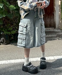 デニム ジーンズ ハーフパンツ シューズ ハーフ・ひざ丈」に該当する