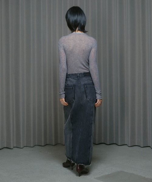 THINGS THAT MATTER（シングス ザット マター）の「REMAKE DENIM SKIRT / リメイク デニム スカート（デニムスカート・レディース・ブルー/ブラック・2/1）」の16枚目の写真