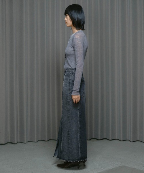 THINGS THAT MATTER（シングス ザット マター）の「REMAKE DENIM SKIRT / リメイク デニム スカート（デニムスカート・レディース・ブルー/ブラック・2/1）」の14枚目の写真