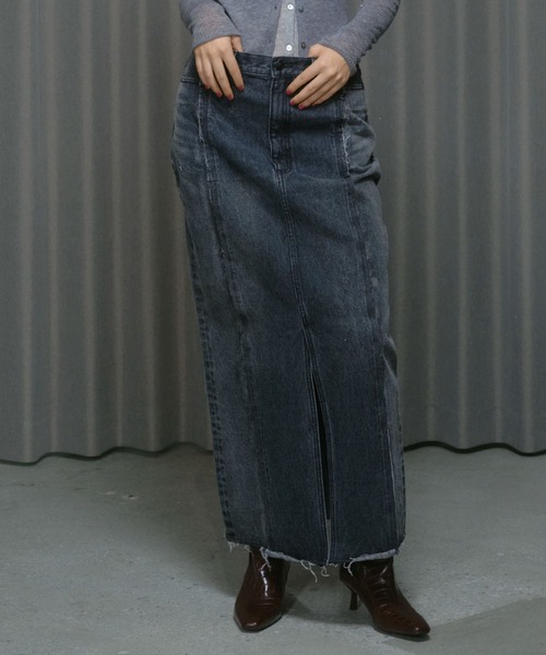 THINGS THAT MATTER（シングス ザット マター）の「REMAKE DENIM SKIRT / リメイク デニム スカート（デニムスカート・レディース・ブルー/ブラック・2/1）」の13枚目の写真