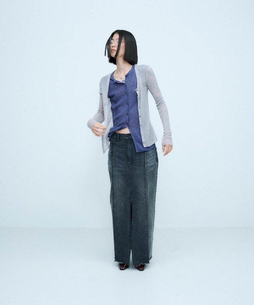 THINGS THAT MATTER(シングス ザット マター)の「REMAKE DENIM SKIRT / リメイク デニム スカート(デニムスカート・レディース・ブルー/ブラック・2/1)」の16枚目の写真