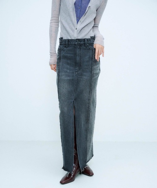 THINGS THAT MATTER(シングス ザット マター)の「REMAKE DENIM SKIRT / リメイク デニム スカート(デニムスカート・レディース・ブルー/ブラック・2/1)」の15枚目の写真