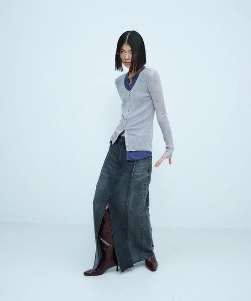 THINGS THAT MATTER(シングス ザット マター)の「REMAKE DENIM SKIRT / リメイク デニム スカート(デニムスカート・レディース・ブルー/ブラック・2/1)」の18枚目の写真