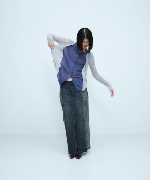 THINGS THAT MATTER(シングス ザット マター)の「REMAKE DENIM SKIRT / リメイク デニム スカート(デニムスカート・レディース・ブルー/ブラック・2/1)」の19枚目の写真