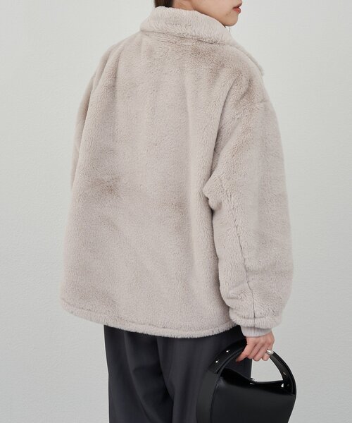 SHENERYフェイクファーコート　シーナリー　グレージュ　アウター　ふわふわ セール】ダブルジップファーコート（その他アウター）｜SHENERY